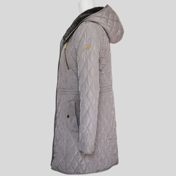 MICHAEL KORS Women's Long Quilted Coat Beige Size S - Picture 3 of 9